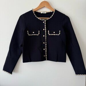 Sandro navy cropped jacket